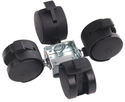 Office Chair Replacement Wheels - 4 Pack 40mm Swivel Casters with Brake for Office Fur - Rollers for Hard Floors, Easy li and Protect