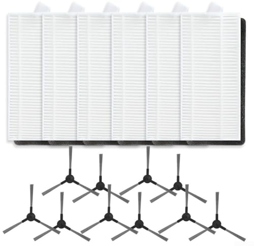 Filtersats för dammsugare, HEPA-dammsugarfilter, ersättning för Liectroux L200, med 4 sidoborstar och 4 filter (B)