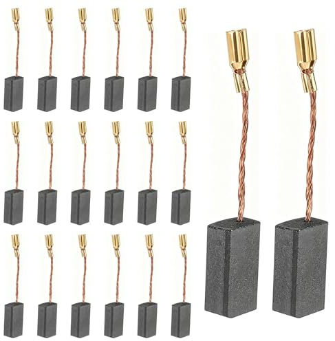 20 escobillas de carbón de 5x8x15 mm, para motores eléctricos, compatibles con amoladoras angulares, taladros y sierras circulares.