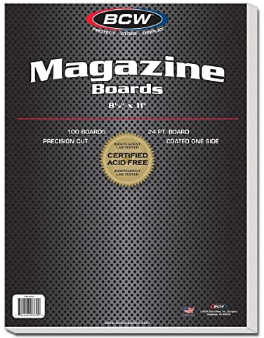 BCW Magazine Backing Boards 8.5 x 11 – 100 Pack | 24pt Acid-Free Boards for Comics, Fabric Storage, Crafts & Collectibles | Precision Cut for Archival Protection