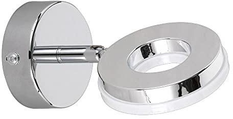 Reality Leuchten Wand-/Deckenspot 1x 4 W SMD-LED inklusive, Durchmesser 9 cm, Höhe 15,5 cm, chrom R82411106
