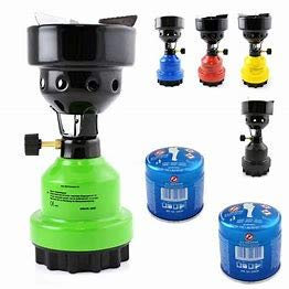 Hornillo de gas camping hervidor Shisha carbón Cigarrillos grillanzünder + 4x Cartuchos de Gas + Mechero nuevo