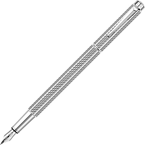 Caran d'Ache Federhalter Ecridor Cubrik versilbert in der Farbe Silber mit Federstärke B, 958387