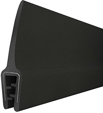 STEIGNER Junta de borde de goma T-45 Negro 10x33 mm 10 m Inserto Metálico Perfil de caucho Protección de borde Refuerzo de Borde