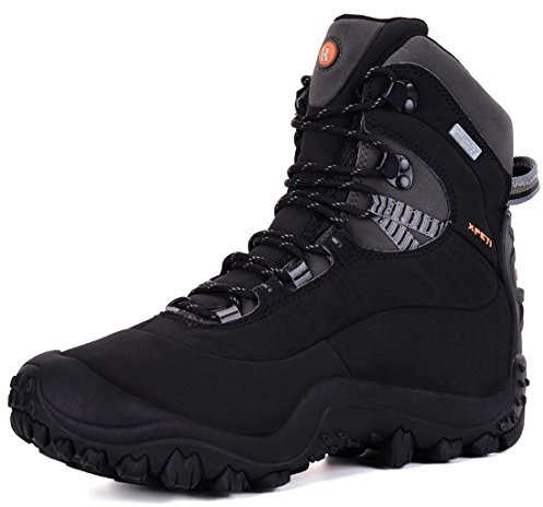 XPETI Women's Trekking & Hiking Boots, Walking Outdoor Shoes Mountain Summer High Rise Vegan Lightweight Tall Mid Black Size 5 UK