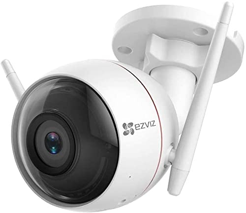 EZVIZ CTQ3W Caméra Surveillance WiFi Extérieure, Caméra WiFi Extérieure avec Alarme Sirène et Flash, 30m Vision Nocturne, IP66 étanche, Audio Bidirectionnel, Détection de Mouvement