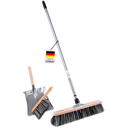 Besen Set Harte Ossiblitz Borsten Kehrset 50cm mit Teleskopstiel Stiel