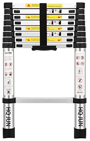 (8.5Ft/2.6M) Telescoping Ladders，EN131Standards Multi-Purpose Folding Aluminum Extension Ladder