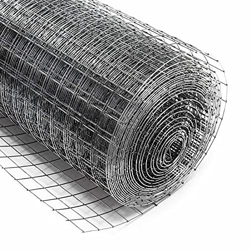 Wiltec Grillage à mailles - 10 m x 50 cm/Épaisseur fil 1,2 mm/Maille 19 x 19 mm - en Acier galvanisé - Grille métallique pour Volière Clapier Clôture Jardin Sylviculture Agriculture