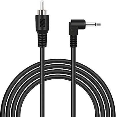 Bolvek 6ft RCA Male to 3.5mm 1/8 inch 90 Degree Right Angle Monaural Mono Male Plug Jack Connector Audio Converter Cable for Pre-Amp Subwoofer Soundbar Speakers