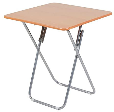 Acan Tavolo di legno quadrato pieghevole portatile, multifunzione, con gambe tubolari, per esterni, terrazza, giardino, patio o interno della casa, 70 x 60 x 60 cm