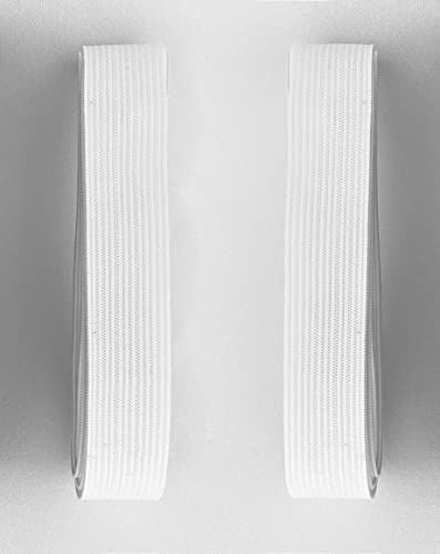 Cinta Elástica para Coser 1M/2 pcs x 20 mm, Goma Elástica de Costura Blanca, Cinta Elástica para Coser en Ropa y Manualidades, (101, 20mm x 1m)