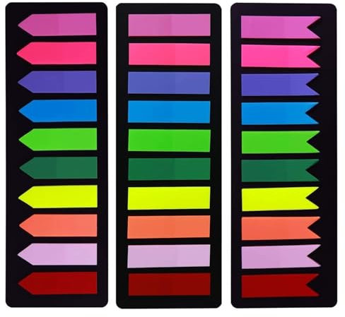 OWLKELA Haftstreifen 720 Stück, klebezettel,Pfeilflaggen-Tabs selbstklebend, Haftnotizen zum Markieren und Hervorheben von Seiten [3 Designs, 10 Farben] Schreibbar, Repositionierbar