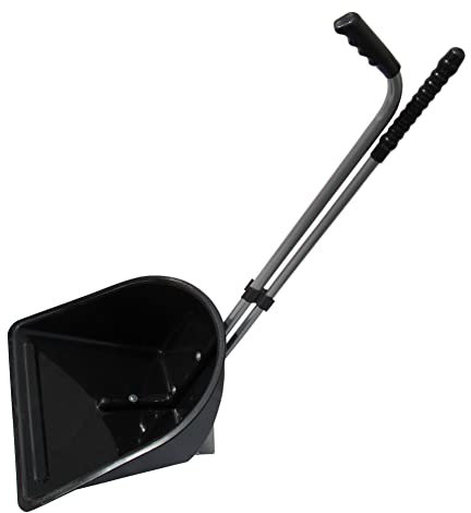 Secure Fix Direct Horse Poop Scoop and Rake (Manure Equestrian Heavy Duty Lightweight Black)