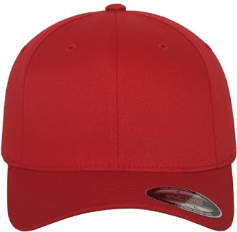 Flexfit Unisex Cap Wooly Combed, Unisex Baseballkappe, Kids, red