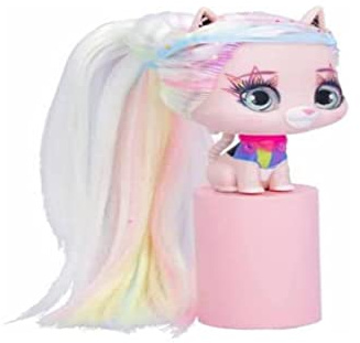 VIP Pets Cats Selena, Muñeca Gatita Coleccionable Que Brilla en la Oscuridad con Pelo Largo a Peinar y 15 Accesorios - Juguete Regalo para Niñas y Niños +3 Años