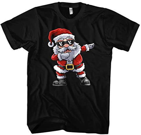 Santa Dabbing Herren T-Shirt | Weihnachten Weihnachtsmann Funny Xmas Shirt Christmas | Schwarz (L)