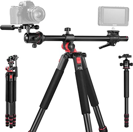 NEEWER 73.6 Horizontal Tripod with Multi Angle Center Column, Ball Head & Central Axis Platform, Heavy Duty Aluminum Camera Tripod Monopod 360° Pan 180° Tilt for Overhead/Macro Shots, Max Load 22lb