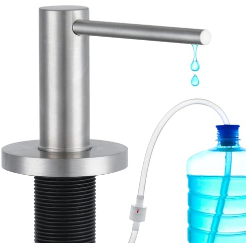 Gappo Upgraded Soap Dispenser for Kitchen Sink Brushed Nickel, Stainless Steel Countertop Pump, Built in Sink Soap Dispenser with 47 Extension Tube kit