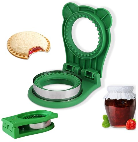 Gradient Mode Sandwich Cutter and Sealer, Kids Bread Decruster, DIY Cookie Cutter, Great for Lunchbox and Bento Box - Green