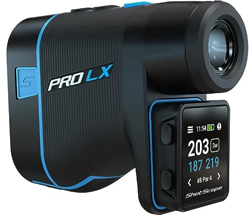 2023 Shot Scope PRO LX+ Rangefinder with Built-in Cart/Trolley Magnet, GPS Distances and Performance Tracking (Blue)