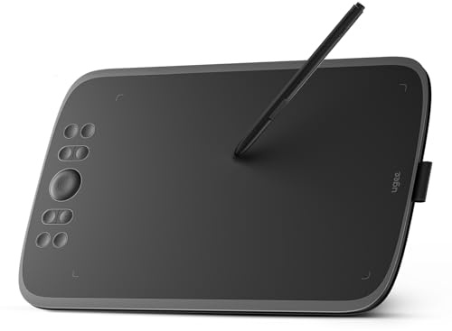 UGEE Tableta de Dibujo M908 de 25,4 x 15,88 cm con 8 Teclas de Acceso Directo, lápiz Capacitivo sin batería de Nueva generación con 8192 Niveles de sensibilidad a la presión, Compatible con Windows