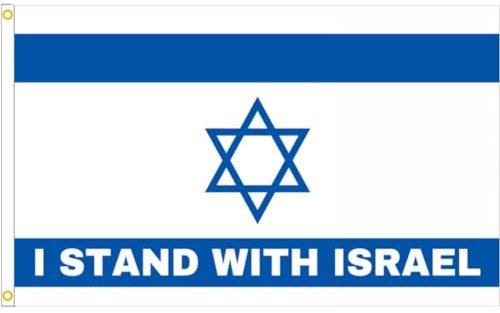 Bandera De Israel - Israeli - Banderas Judías 90 X 150 Cm - Banner Judío 5x3 Pies con Luz De Poliéster De Luz De Agujero
