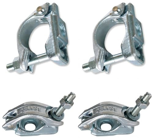 Scaffolding Forged Single Couplers,Pipe Clamps for 1.65 to 1.9 (42mm to 48mm) OD Tube,4PACK.(Half Couplers)