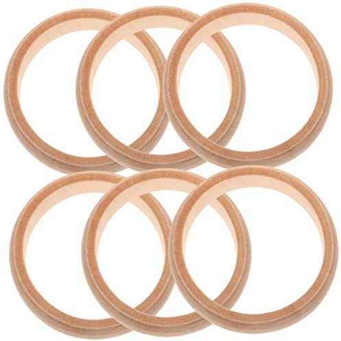 STOBOK 6stücke Holzarmband Aus Natürlichem Holz Unfertige Holzarmbänder Für Diy-schmuckherstellung Runde Holzringe Bastelmaterial Für Junge Mädchen Leicht Und Komfortabel Zu Tragen