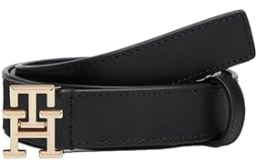 Tommy Hilfiger Ceinture Femme Logo 2,5 cm Cuir, Noir (Black), 85 cm