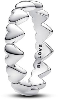 PANDORA Moments Reihe von Herzen Ring aus Sterling Silber, Größe: 54, 193427C00-54