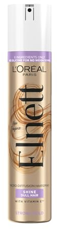 L'Oréal Paris Elnett Hair Spray, for Dull Hair, Enriched with Vitamin E, Up to 72h natural strong hold, 200ml