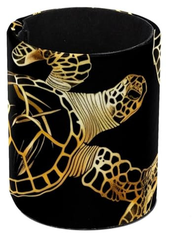 Eslifey Stifthalter, runder Stifthalter für Schreibtisch, Goldenes Meeresschildkrötenmuster, Stiftebecher, Make-up-Pinselhalter, Ständer, Display, Schreibtisch, Schreibwaren, Organizer für Zuhause,