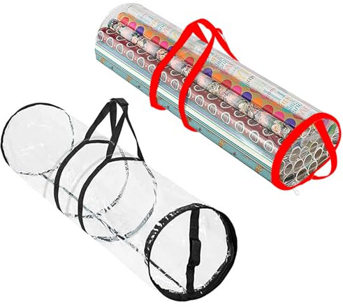 EUBEISAQI Geschenkpapier-Organizer | Weihnachts-Wickeltaschen-Behälter – Unterbett-Aufbewahrungstasche mit transparenten Fächern, Stoff-Geschenkpapierhalter zur Aufbewahrung von Rollen, Bändern
