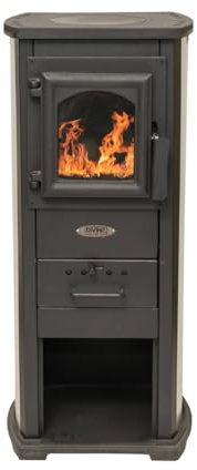 Stufa a legna in ghisa NATALYA 6,1 KW L 43 x P 33 x H 90 Bordeaux