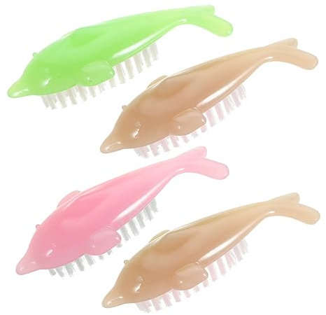 MERRYHAPY 4stücke Teiliges Delphinform Weiche Borsten Für Sanfte Staubentfernung Multifunktionale Maniküre-pinsel Zur Gründlichen Nagelreinigung Praktische Kleine Bürsten Zufäl