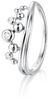 Wycian Verlobungsring Natur, Verlobungsring Platin Damen 9 Karat Weißgold 9K 7.4Mm Größe 53 (16.9) Moissanit Rundschliff Weiß Gravur Für Verlobung