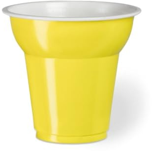 Generico 200 Bicchieri plastica CAFFE' da 70 cc | VARI COLORI | bicchierini da caffè 70ML varie pezzature MADE IN ITALY (Giallo)