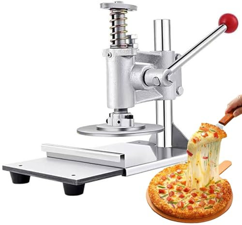 QUTBAG Pizza Dough Press Machine, Stainless Steel Pizza Presser with Adjustable Thickness, Commercial Chapati Sheet Pizza Crust Press Plate for Pizza, Tortilla, Pastry Small_14cm