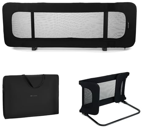Kinderkraft Guard & Dream Barrière de lit Universelle, pour Enfants de 18 Mois à 5 Ans, Facile à Plier, Hauteur réglable, Noir
