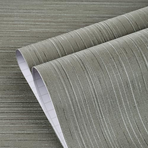 YENHOME Papel Pintado Autoadhesivo Gris Claro Efecto Textura de Tela 60x300cm Papel Tapiz Paredes Dormitorio Papels de Pared Autoadhesivo Lino Gris Claro Salon Hotel Decorativo Vinilos para Muebles