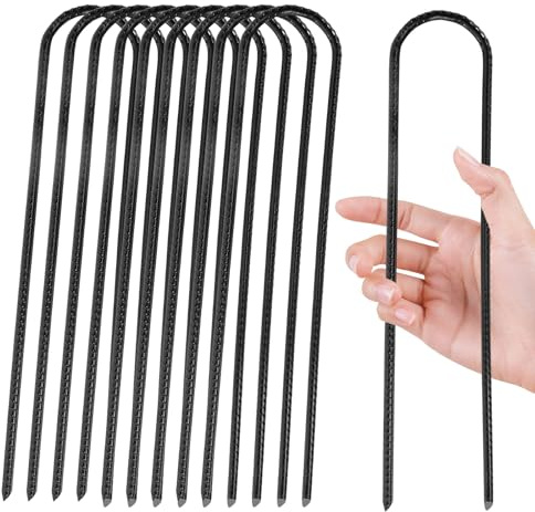 Anclajes de Suelo para Cama Elástica, 10 Pezzi Estacas de Anclaje Al Suelo da 30cm Estacas de Metal Resistentes, Anclajes para El Suelo para Tienda de Campaña Toldos Cobertizos Trampolín