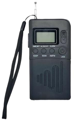 Rrlihjgu Radio FM Portátil, Radiorreceptor Portátil Am FM con Pantalla Digital LCD, Receptor Transistor con Pantalla LCD Digital para Acampada, Playa, Escritorio, Oficina Y Estudio