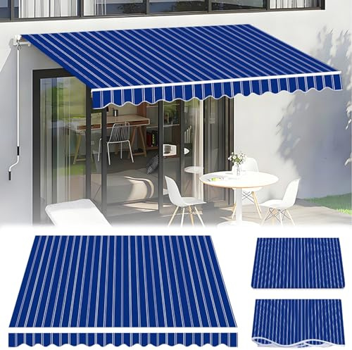 Einziehbare manuelle Markise für Wohnmobile, strapazierfähiges Polyester, wetterbeständig, perfekt für Terrassentüren und Fenster, 1,5 m bis 4 m
