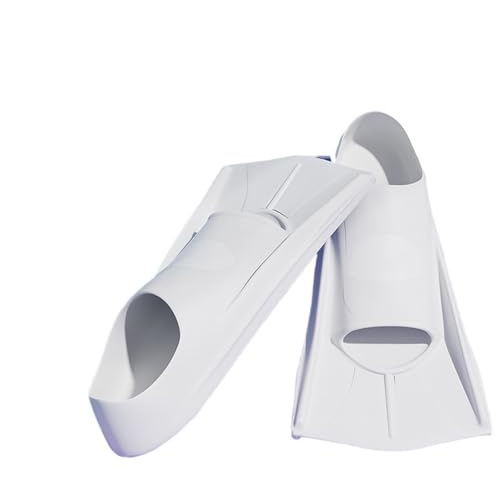 Trainingsflossen Schwimm- und Tauchflossen Silikonflossen Kurze Männer Frauen Schnorcheln Schwimmflossen Tauchset Schwimmzubehör Zum Schwimmen oder Schnorcheln(White,M)