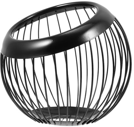Recipiente de Acero Inoxidable para Frutas, Cesta Organizadora Negra | Caja Multiusos para Cocina y Baño, Diseño Moderno, Acabado Exquisito, Práctico y Ahorra Espacio