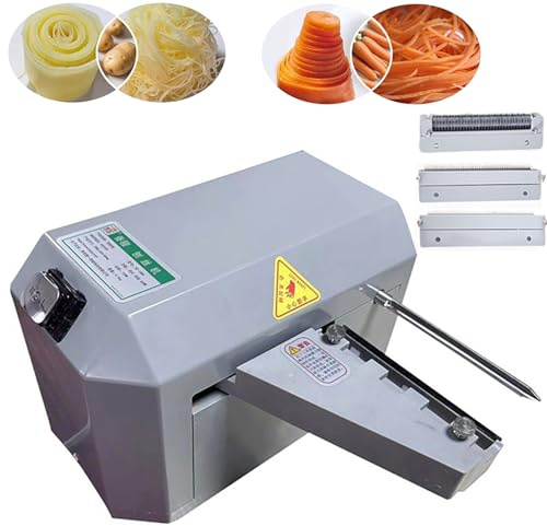 Affettatrice elettrica a spirale per verdure, macchina 3 in 1 per patate, ca-rote e frutta, con 3 stampi, macchina per taglio continuo e sminuzzatura, affettatrice a cascata per patate