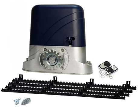 Motorisation pour portail coulissant, Ouvre-moteur de porte coulissante en bois et acier, porte-à-faux robuste, moteur plus proche avec supports Nylon à engrenage solide 4M, contrôleur(1200kg A)
