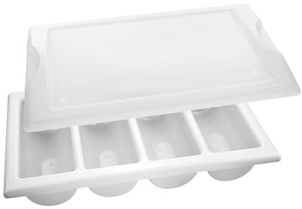 GRÄWE Besteckkasten mit Deckel, leer - Bestecklade mit 4 Fächern, Gastronorm Größe 1/1, groß, stapelbar, spülmaschinengeeignet - Grau