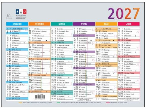 Exacompta - 34403E - flerfärgad kalender - 13 x 17 cm - halvårdsvis 2025
